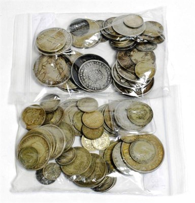 Lot 164 - British pre-decimal silver coins,  pre-1920, approx. 417g of 0.925 sterling silver issues including