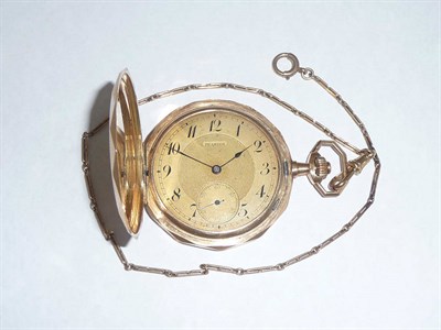 Lot 709 - A 14ct Gold Full Hunting Cased Pocket Watch, signed Pacemaker, frosted gilt finished lever...