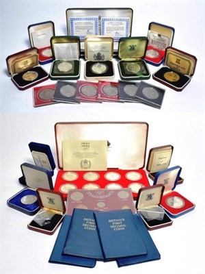 Lot 181 - Queen Elizabeth II Silver Jubilee 1977 silver proof commemorative Crowns (14), an 8-coin set in...