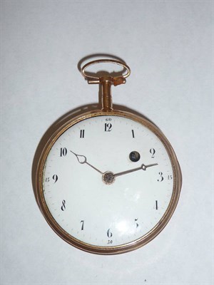 Lot 711 - A Gold Continental Verge Pocket Watch, circa 1820, gilt finished verge movement, pierced...