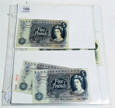 Lot 199 - Great Britain, Bank of England, FForde, £5 blue (4), 1967, M10 replacement note (B313), 78A...