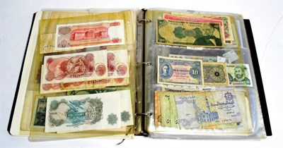 Lot 205 - An album of World banknotes of mostly mid to late 20th century date together with an Old...