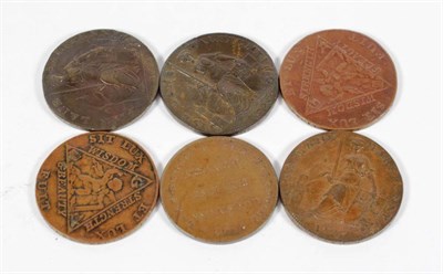 Lot 242 - Middlesex Halfpenny Tokens (6), 1795, Coventry Street, a water filter, FOR PURIFYING WATER,...