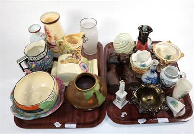 Lot 1 - Two trays of assorted ceramics, glass etc