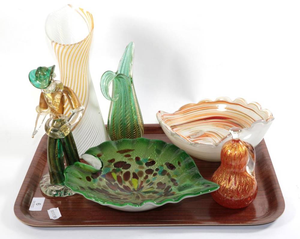 Lot 6 - A tray of Murano glass etc