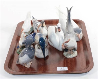 Lot 23 - A collection of seven Royal Copenhagen bird, duck and poultry figures, various dates and...