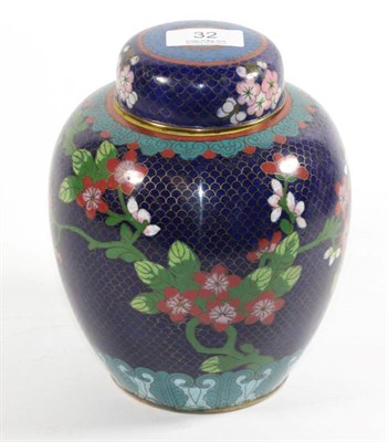 Lot 32 - An Oriental cloisonne enamel ginger jar and cover