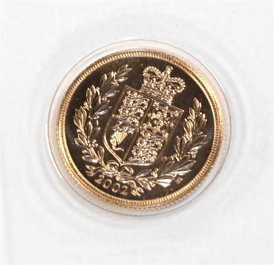 Lot 52 - A Golden Jubilee limited edition full gold sovereign, dated 2002, with fitted box and...
