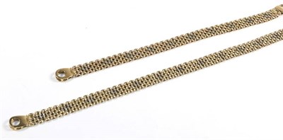 Lot 79 - A 9 carat gold fancy link necklace with import marks, 43cm long together with a 9 carat gold...