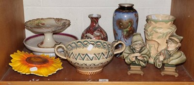 Lot 156 - A Quimper pottery bowl; Carlton ware vase; and a quantity of assorted ceramics