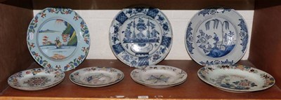 Lot 163 - Ten assorted 18th century English and Dutch plates and dishes