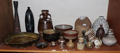 Lot 164 - A group of decorative studio pottery including vases, bowls and models by potters such as...