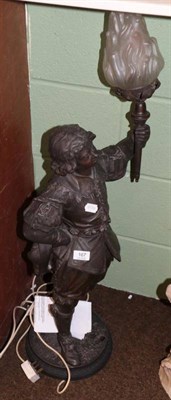 Lot 167 - After E G Zimmerman, a Victorian spelter figural light fitting