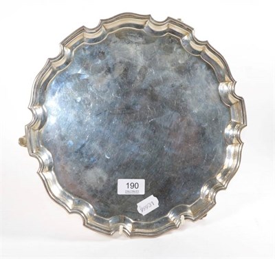 Lot 190 - A shaped circular silver salver, S Blanckensee & Son Ltd, Chester 1931, 31cm diameter, 25ozt
