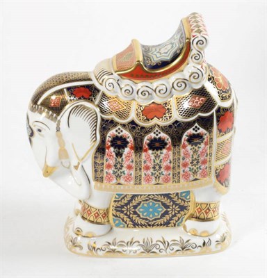 Lot 197 - A Royal Crown Derby Imari elephant paperweight, 21cm high