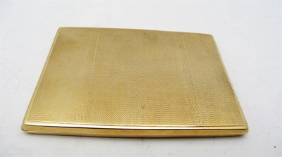 Lot 738 - A 9ct Gold Cigarette Case, maker's mark EAP, Birmingham 1930, rectangular with engine turned...