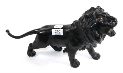 Lot 210 - A Japanese bronze lion