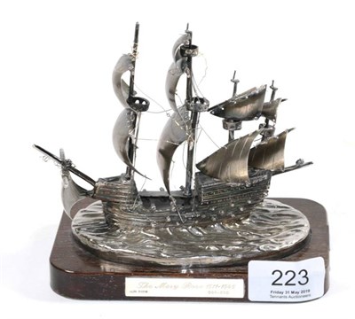 Lot 223 - A silver model of the Mary Rose