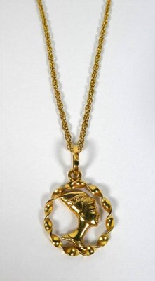 Lot 258 - A pendant on chain, both stamped '750', chain length 50cm