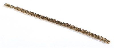 Lot 267 - A 9 carat gold fancy link bracelet, length 19cm