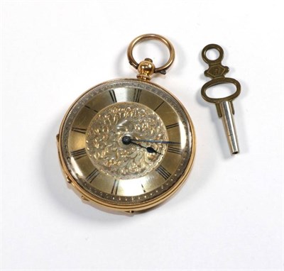 Lot 276 - A lady's fob watch, case stamped 18k