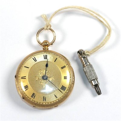 Lot 302 - A Victorian 18 carat gold fob watch, London 1872