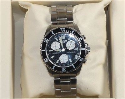 Lot 304 - A Tissot chronograph wristwatch in black case