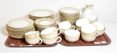 Lot 310 - A Royal Worcester part dinner and tea service, pattern 4141 press 1913 and later (two trays)