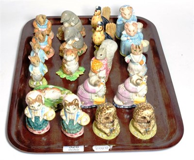 Lot 328 - Beswick Beatrix Potter figurines including: Sally Henny Penny; Goody Tiptoes and Old Mr....