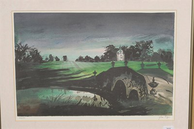 Lot 759 - John Piper LG, CH (1903-1992) "The Oxford Bridge & Boycott Pavilion, Stowe" Signed in ink,...