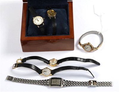 Lot 349 - Two ladies 18 carat gold wristwatches one signed Tissot and one signed Alpina; a ladies 9 carat...