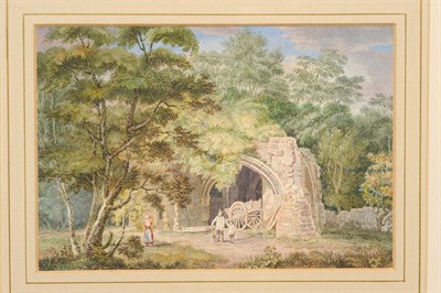 Lot 763 - H...Landseer (19th century) "Roach Abbey, Yorkshire" Inscribed and dated 1830 on the mount...