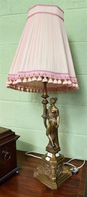 Lot 400 - A gilt metal figural table lamp