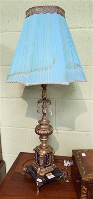 Lot 403 - A grey marble and gilt metal table lamp