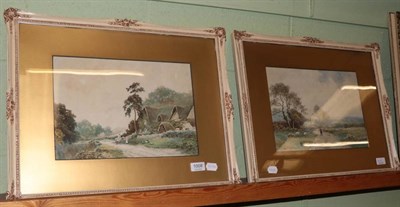 Lot 1008 - Arthur Stannard, a pair of country lanes, signed, watercolour (2)