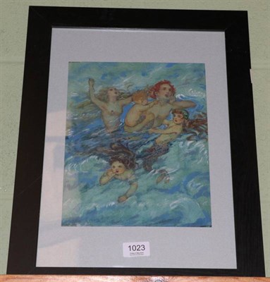 Lot 1023 - C Fullford, mermaids, watercolour