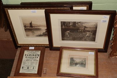 Lot 1040 - After Charles Whymper (1853-1941) a pair of etchings by Frank Paton, signed in pencil by both,...