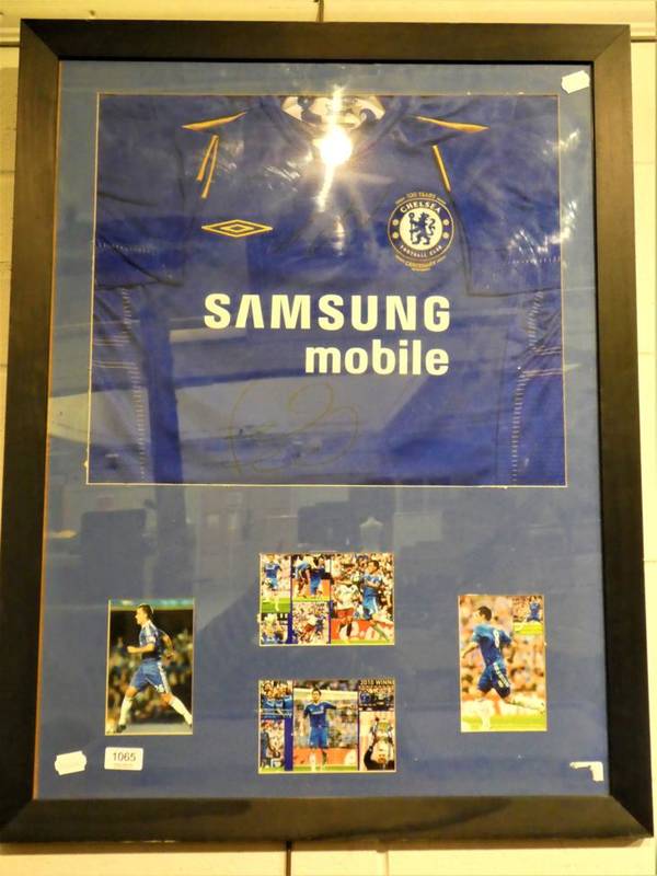 Lot 1065 - Chelsea FC centenary (1905-2005) signed shirt framed and mounted with pictures of John Terry...
