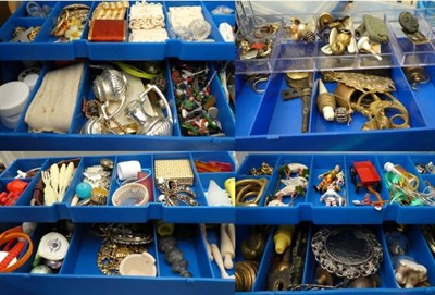 Lot 1075 - A large quantity of curiosities contained within a number of plastic containers to include...