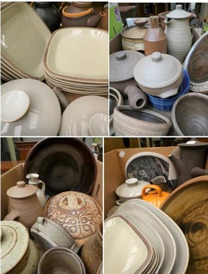 Lot 1078 - A quantity of studio pottery home wares  including St Ives pottery, David Lloyd Jones, Danish...