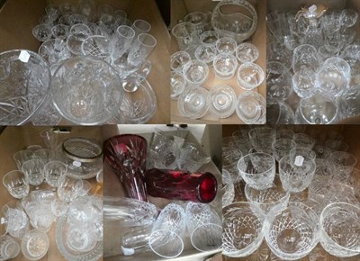 Lot 1087 - Edinburgh Crystal drinking glasses, together with a large quantity of cut glass vases, dishes...