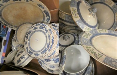 Lot 1095 - A quantity of Booths dinnerware's including blue 'Dragon' pattern and another pattern (two boxes)