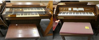 Lot 1136 - Two electric organs, one Yamaha and one Viscount, with two piano stools