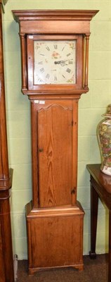 Lot 1171 - A thirty hour pine longcase clock, painted dial signed Lewthwaite, Ulverston