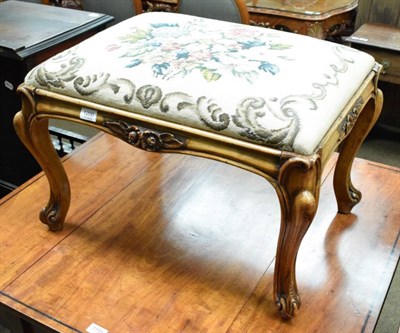 Lot 1200 - A carved stool with tapestry seat