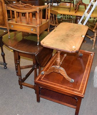 Lot 1202 - Two coffee tables; a gateleg table; and a modern Canterbury