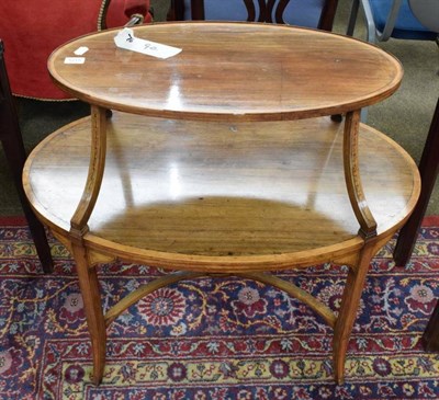 Lot 1215 - A Victorian rosewood inlaid two-tier centre table