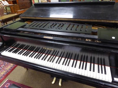 Lot 1236 - A Petrof 6'2'' ebonised grand piano, model no.55316, circa 1930`s, raised on square tapering...