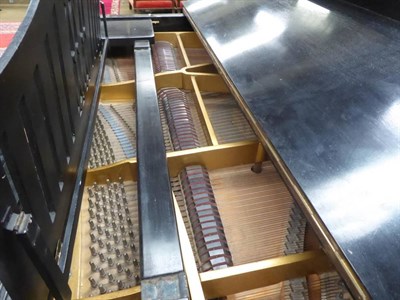 Lot 1236 - A Petrof 6'2'' ebonised grand piano, model no.55316, circa 1930`s, raised on square tapering...
