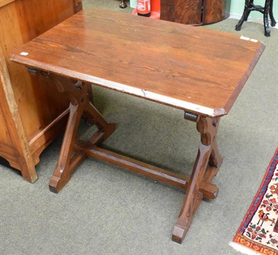 Lot 1248 - A pitch pine church side table